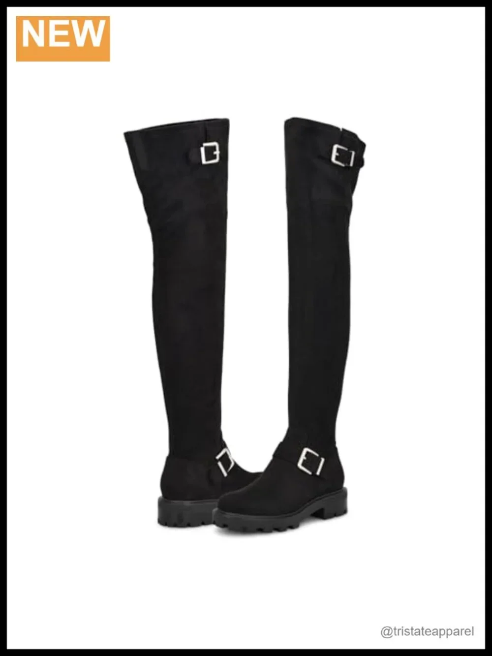 Over-the-Knee Boots Faux Suede Block Heel Round Toe Zip